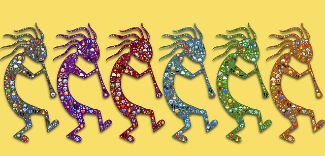Free kokopelli parade trickster illustration