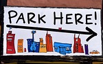 public parking, sign, drawing