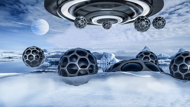 Free composing ice planet 3d illustration