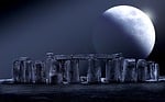 stonehenge, moon, full moon