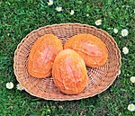 roll, cakes, hamburger round pieces