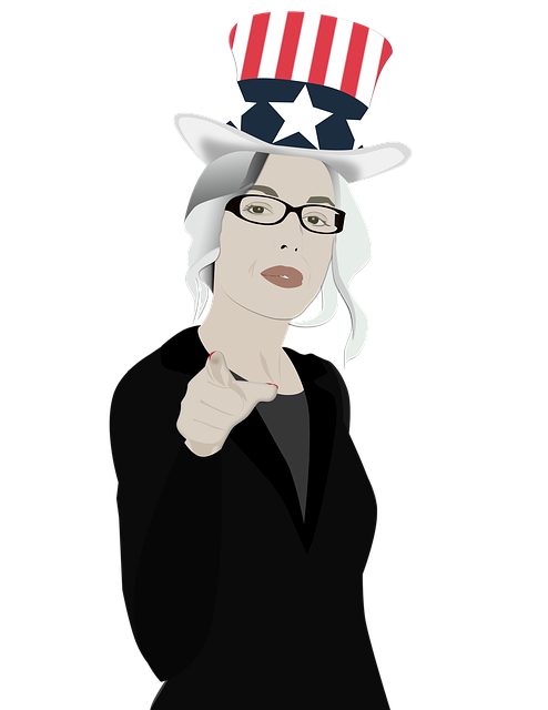 Free recruitment business woman uncle sam hat illustration