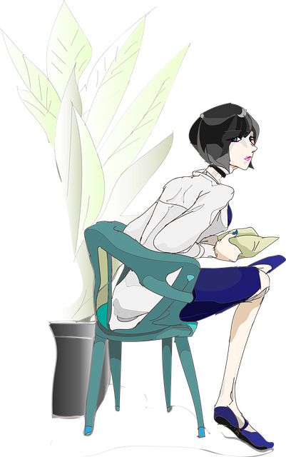 Free women chair sit illustration