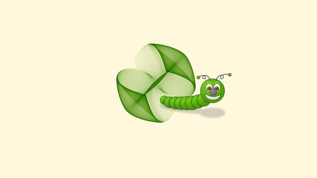 Free apple worm fun illustration