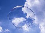 soap bubble, sky, blue