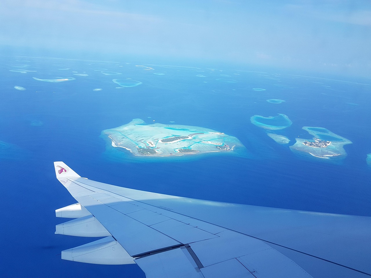 Vista aérea de destino de viagem