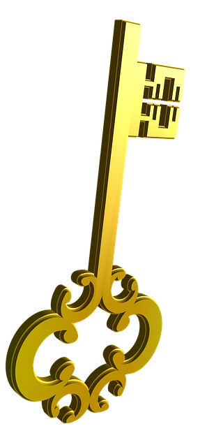 Free key golden lock illustration
