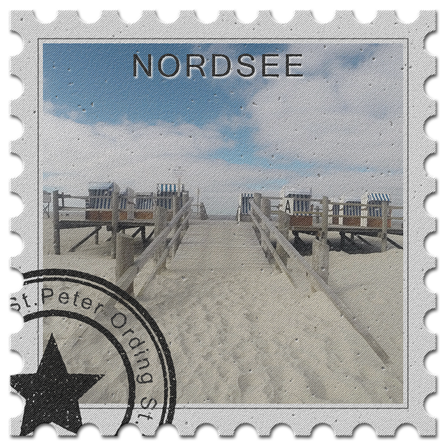 Free stamp north sea st peter-ording illustration