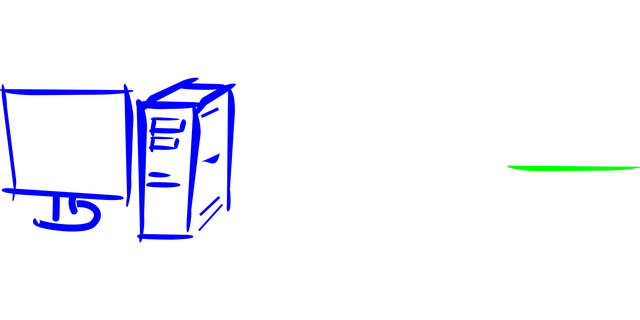 Computador, Contornos, Azul