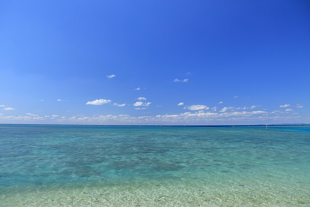 Free Blue Sea Blue Sky photo and picture