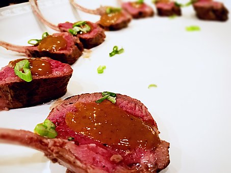 ラム, 前菜, チョップ, 食品, 新鮮な, 肉, 料理, 皿, グルメ, 夕食