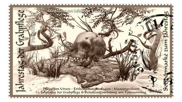 Free Grave Care Postage Stamps illustration and picture