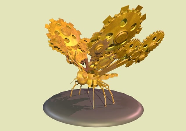 Free butterfly 3d clockwork illustration