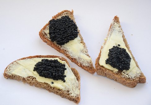 Kaviar, Ein Sandwich, Öl, Frühstück
