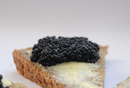 Kaviar, Ein Sandwich, Öl, Frühstück
