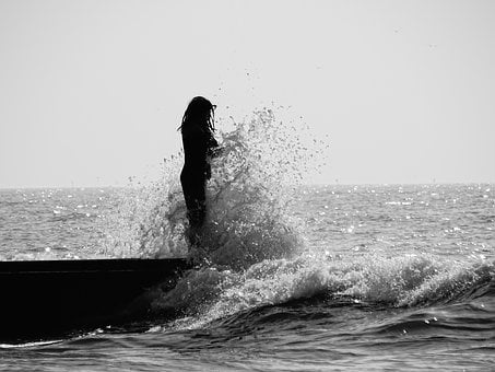 Aceno, Natureza, Praia, Preto, Branco