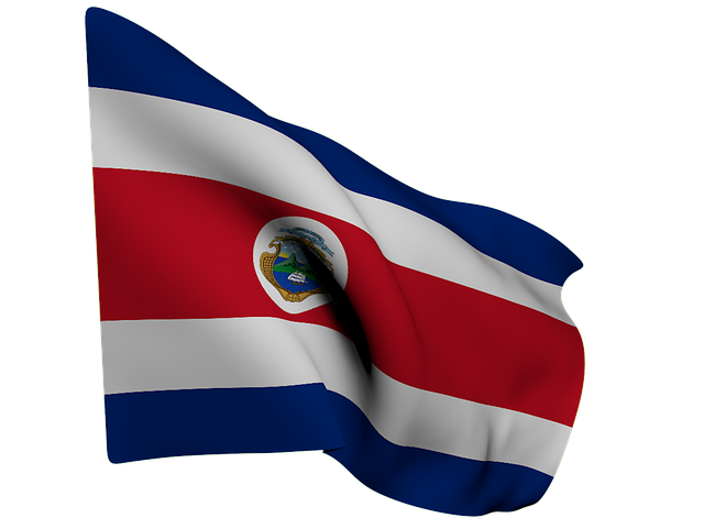 Free flag costa rica white illustration