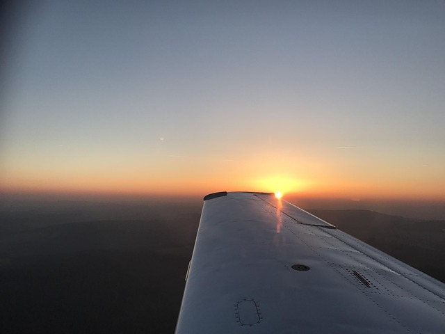 Free Sunset Private Plane photo and picture
