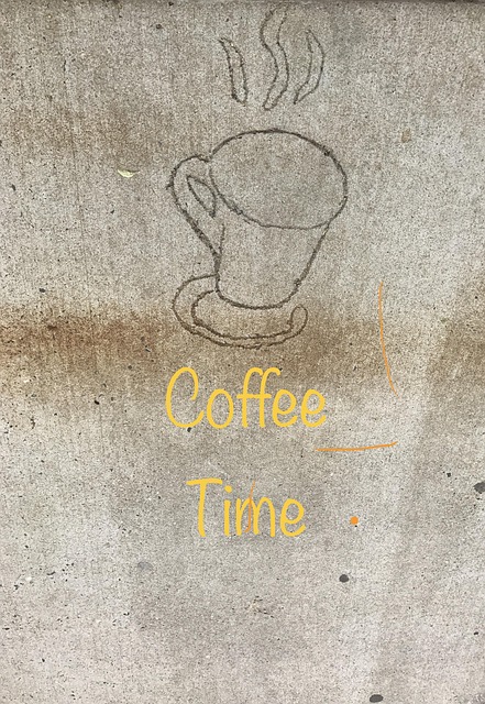 Kaffee, Tasse, Bürgersteig-Kunst