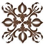 square, medallion, brown