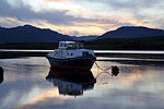 boot, anchorage, sunset