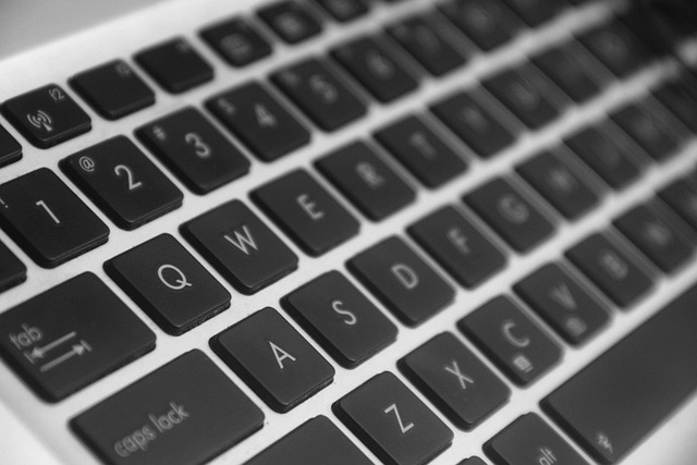 Klaviatur, Laptop, Schwarz Und Weiß