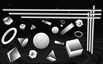 still life, geometric bodies, black and white