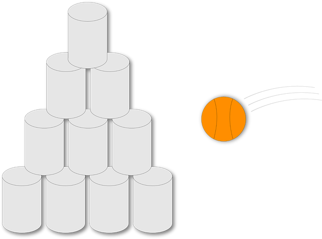 Free throw cans game raffle illustration