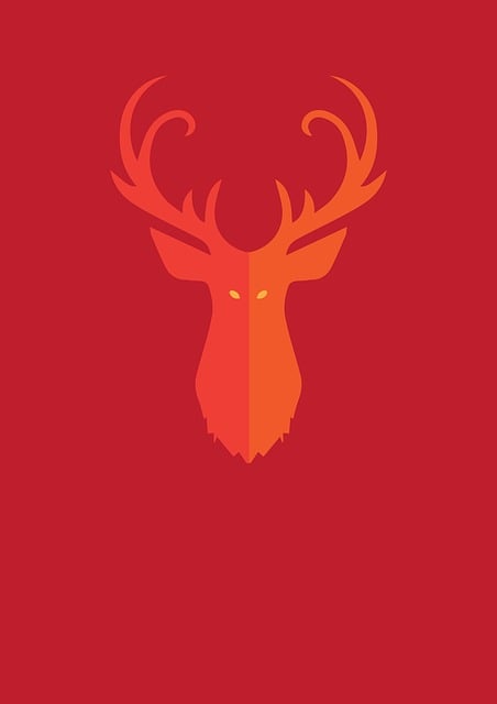 Free dear horns red illustration