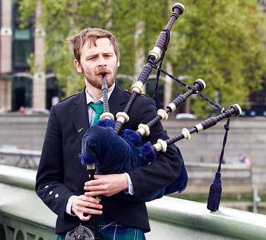 Pipe, London, Musician, Music, Kilt