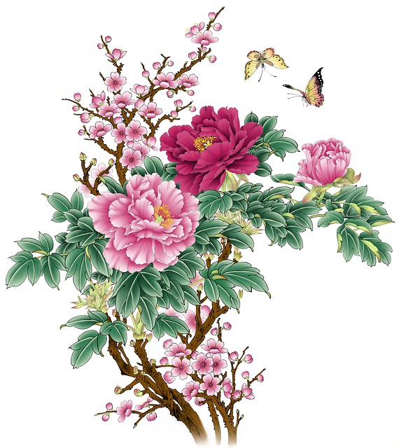 Free Flower Traditional Chinese Painting illustration and picture