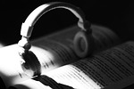headphones, small, book