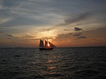 key west florida, sunset, schooner
