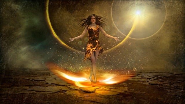 Free fantasy fire figure illustration
