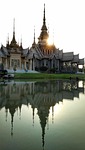 temple, buddhist, sunset