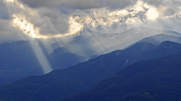 Free Beam Of Light Mountains photo and picture