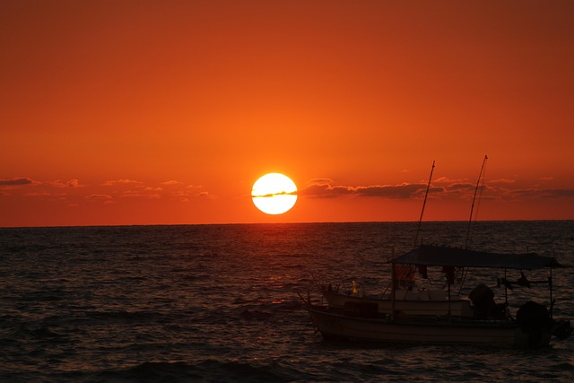 Free Sunset Sunset Boat photo and picture