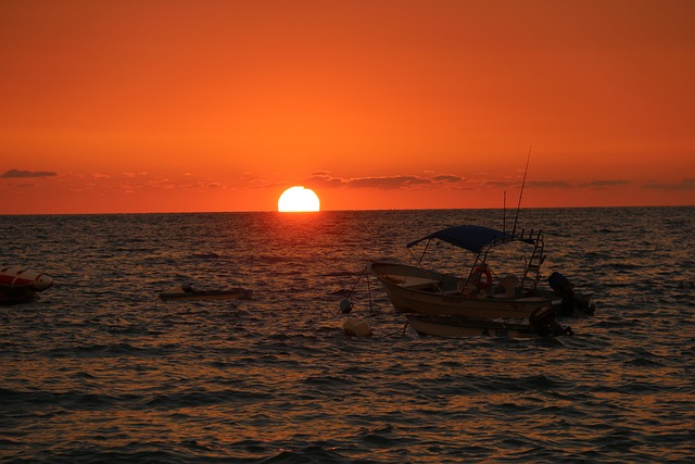 Free Sunset Sunset Boat photo and picture