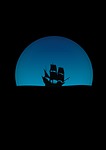 ship, night, sailing