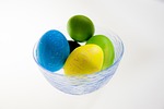 ester eggs, blue, yellow