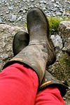 wellies, red, rest