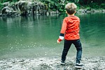 skipping stones, river, childhood