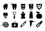 dental icons, dentist, tooth