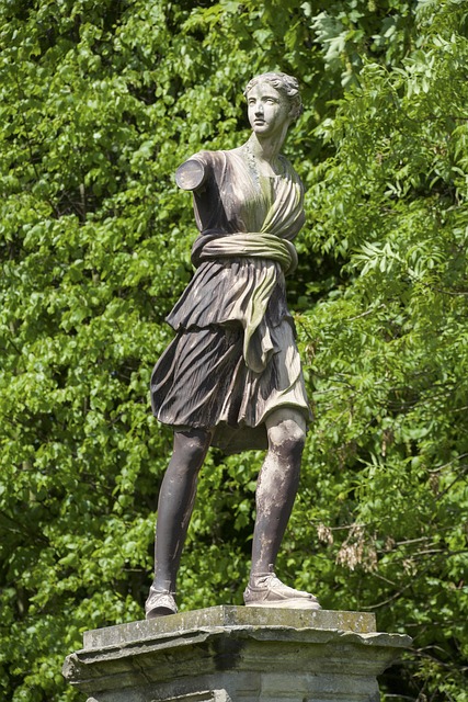 Statue, Have, Skulptur, Gammel, Udendørs