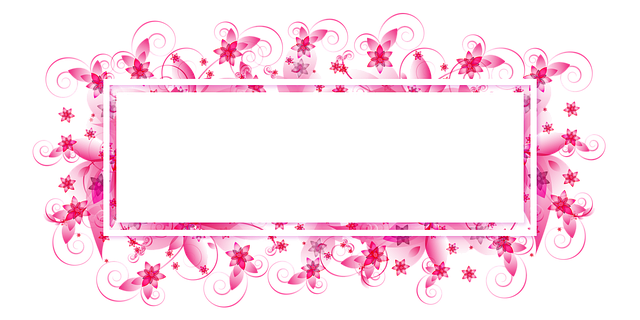 Free flowers pink photo frame illustration