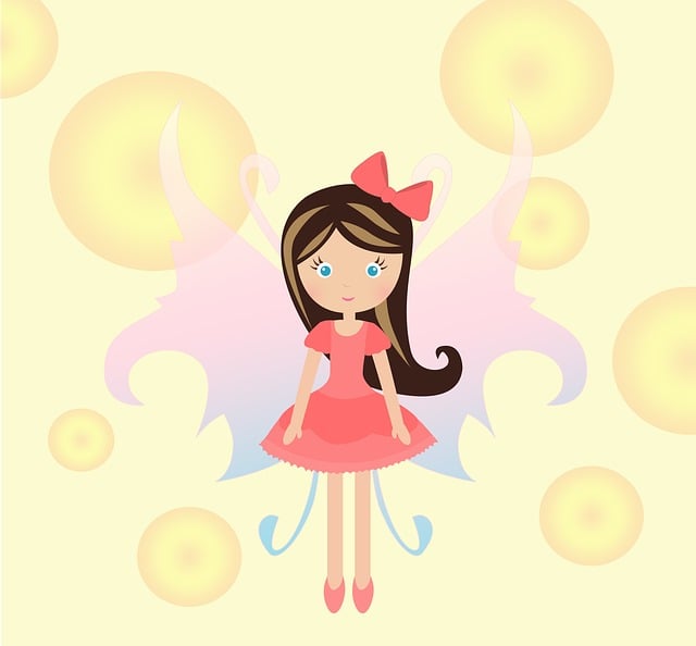 Free doll bubbles wings illustration