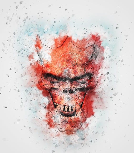 Download free HD stock image of Skull Gothic Free skull gothic horn illustration