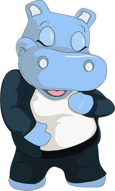 Free hippo drawing smile illustration