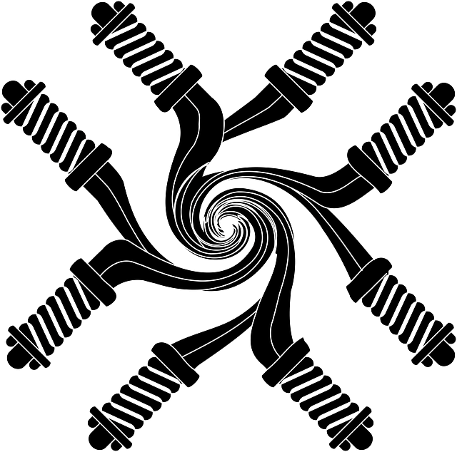 Free weapon spiral black and white illustration