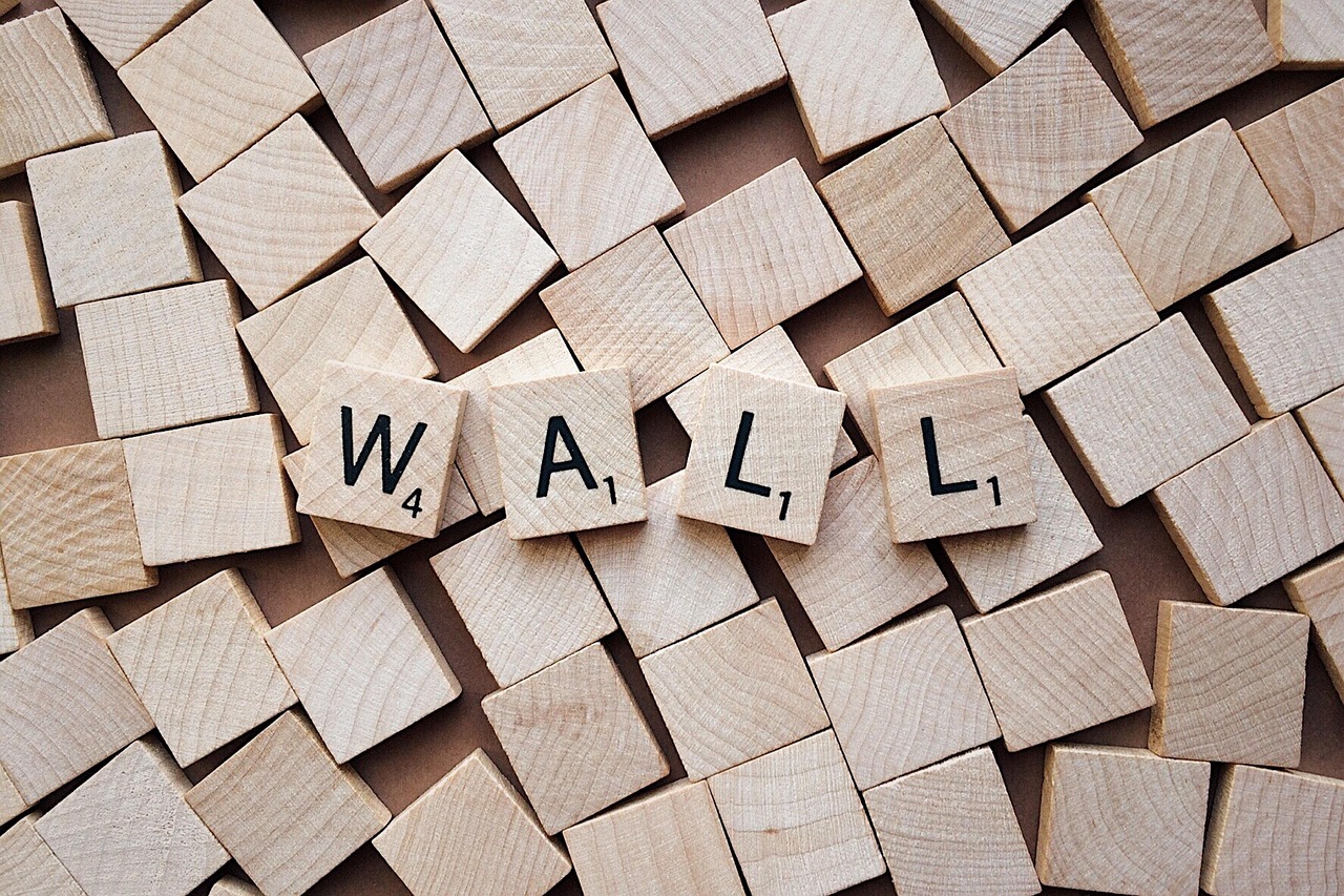 wall, build a wall, letters, scrabble, brown letter, scrabble, scrabble, scrabble, scrabble, scrabble